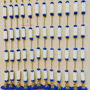<b>White</b> Mogra And Colorful Pompom Beautiful Flower Garland Handmade Ecofriendly Hanging Handmade wedding decoration - Product Image 4