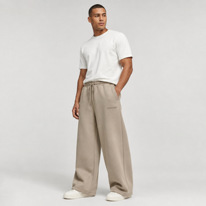Men's Oversized Baggy <b>Fleece</b> <b>Pants</b> Heavyweight Elastic Waist OEM Embroidery 100% Cotton Breathable Winter Factory Direct - Product Image 2
