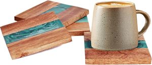 Wooden Coasters <b>Set</b> Bone Inlay Coaster Authentic Luxury Designer Handmade Home Decor <b>Square</b> Shape 300mm Diameter 3mm Thickness - Product Image 1