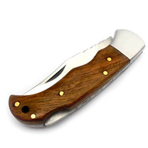 Wholesale Customized Bulk Orders Stainless Steel Folding Pocket Knife Wood Handle OEM Tactical Combat Knife High Grade - Product Image 3