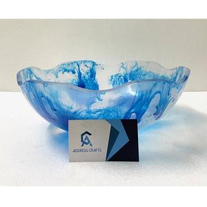 Bol à fruits en résine ambrée avec logo personnalisé, vaisselle pour la maison et l'hôtel, bol de service fait main en résine fluide, saladier, articles de cuisine pour mariages et événements - Product Image 4