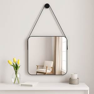 <b>Square</b> Shape Hanging Vintage Wall <b>Mirror</b> with Metal Border Wall Hanging <b>Mirror</b> with Chain | Decorative Black Border <b>Mirror</b> - Product Image 1