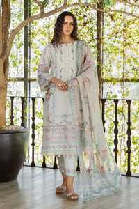 Elegante Vestido Salwar Kameez Casual de Verano para Mujer Musulmana, Bordado con Encaje y Botones, de Algodón Puro Pakistaní - Product Image 4