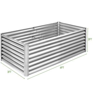 2ft Galvanized Rectangular Raised Garden Bed Outdoor Metal <b>Planter</b> Box for Planting <b>Vegetables</b> & Fruits - Product Image 2