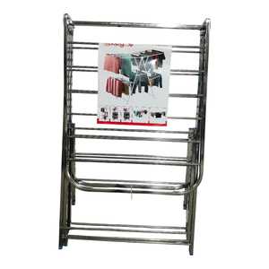 Séchoir à linge double en acier, pliable verticalement, gain de place, multifonctionnel pour petit appartement et salle de bain - Product Image 5