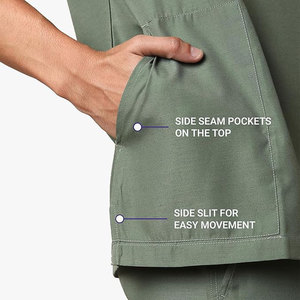 Nhà Máy Tùy Chỉnh Chà Người Đàn Ông Phụ Nữ Bệnh Viện Đồng Phục Áo Khoác Căng Điều Dưỡng Đồng Phục Y Tế Chà Áo Khoác Y Tá Bộ - Product Image 5