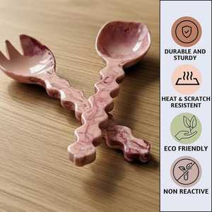 Juego de Cuchara y Tenedor para Ensalada de Diseño Único, Ecológico, Apto para Lavavajillas, de Resina, para Uso Doméstico y Hotelero, Personalizable - Product Image 6