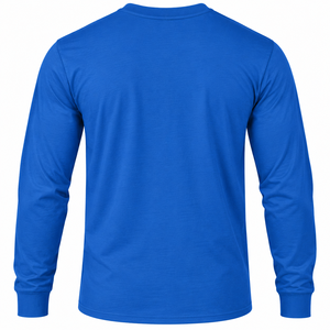 Phi Beta Sigma Royal Blue <b>Long</b> <b>Sleeve</b> <b>T</b> <b>Shirt</b> with Blue <b>White</b> Greek Letter Chest Design O Neck Ribbed Cuffs Unisex Greek - Product Image 3