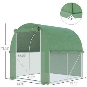 Mini Serra Moderna in Polietilene con Telaio in Acciaio/Plastica, Facile Montaggio, per Uso Domestico/Giardino - Product Image 4