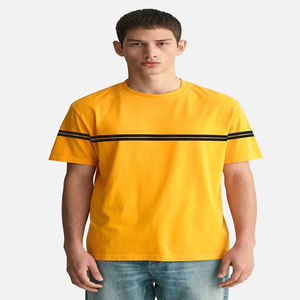 T-shirt pour homme personnalisé en gros, nouveau modèle, décontracté, polyvalent, tendance, blanc, haut pour homme à manches courtes - Product Image 1