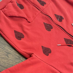 Hoodie Homme Personnalisé en Coton Épais, Coupe Courte, Style Vintage Délavé à l'Acide, avec Strass et Paillettes, Grande Taille - Product Image 5