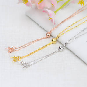 Collar de Plata S925 Hecho a Mano con Cadena Ajustable y Doble Cuentas con Perla Hueca para Mujer, Nuevo Accesorio DIY para Moda - Product Image 4