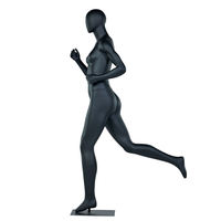 Mannequin de sport en fibre de verre noir, modèle femme, corps entier, tête détachable, pour présentation de vêtements de sport