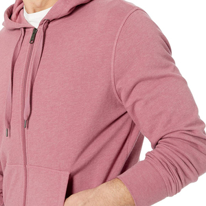 Sudadera con capucha y cremallera para hombre al por mayor, con logotipo personalizado bordado, lisa, 100% algodón, ropa deportiva para exteriores, sudadera con capucha de forro polar para otoño - Product Image 3