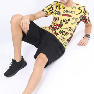 T-shirts personnalisés à col rond pour hommes, imprimés numériquement, 100 % coton tricoté, manches courtes, coupe classique, respirants, style urbain, tissu 320g - Product Image 1
