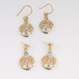 Pendientes Colgantes de Topacio Azul Natural con Forma de Ancla, Chapados en Oro, Corte Asscher, Joyería Cristiana Moderna Hecha a Mano, Regalo para Mujer - Product Image 2