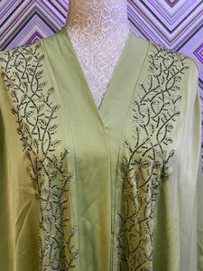 Best Quality Hand Embroidered Beaded Vintage Premium Nida Abaya Anti-Pilling Meera Fashion Designers Indian/Pakistani V Neck - Product Image 6