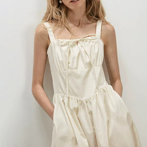 Vestido de Algodón Ecológico para Mujer, Estilo Palacio Francés Retro, Color Sólido, Ropa Tradicional para Fiesta, Venta al Por Mayor Personalizada - Product Image 3