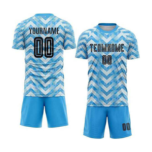Ensemble de maillots de football personnalisés sublimés, écologiques, respirants, jaunes, col en V, manches courtes, évacuation de l'humidité, unisexe, pour équipe, 220g - Product Image 5