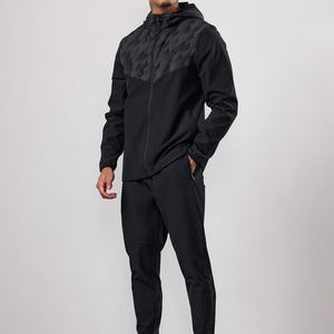 Ensemble de survêtement unisexe gris clair à capuche, respirant, style streetwear, manches longues, couleur unie, décontracté, 100 % coton, poids moyen - Product Image 2