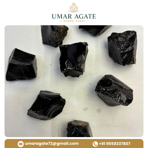 หินออบซิเดียนดำธรรมชาติแบบดิบจำนวนมาก – หินคริสตัลออบซิเดียนดำแบบหยาบขายส่ง - Product Image 3