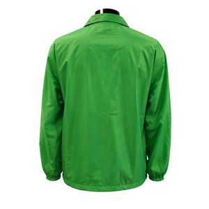 Green <b>Waterproof</b> Coach <b>Jacket</b> Lightweight Outdoor Windbreaker Casual Button Front <b>Jacket</b> Embroidered Design Fashion - Product Image 2