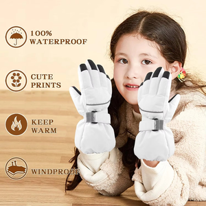 Best Quality 2026 Cowhide Leather Men Women Sports Warm Snow <b>Ski</b> Mittens and Gloves - Product Image 2