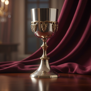 Elegant Silver-Plated Brass Goblet | Premium Golden Finish Chalice | Stylish Decorative Tableware for Home & Gifting Collection - Product Image 5