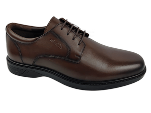 Zapatos Oxford de Cuero Marrón para Hombre, con Cordones, Punta Puntiaguda, Color Sólido, Suela de Goma Acolchada, para Todas las Temporadas - Product Image 1