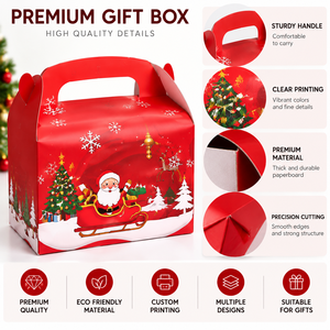Boîte cadeau de Noël avec poignée, emballage en papier de luxe, boîte cadeau pour biscuits, bonbons, cadeaux et emballages festifs - Product Image 2