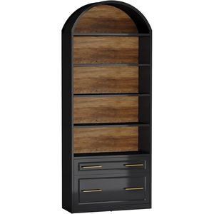 Modern Arched Bookshelf Display Rack Stylish <b>Bookcase</b> for Home or Office - Product Image 5