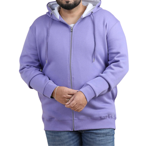 Sweat-shirt à capuche confortable pour hommes grande taille, uni, respirant, en tissu tricoté, vente en gros - Product Image 5