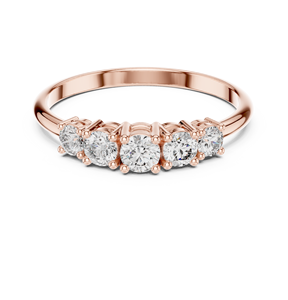 Elegant Multi Stone Round Diamond Collet Setting <b>Ring</b> Gold 14Kt 18Kt Platinum Engagement Wedding <b>Statement</b> Fine Jewelry - Product Image 3