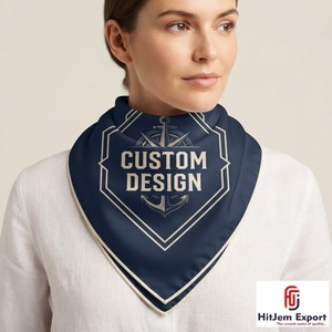 Écharpe carrée de luxe personnalisée imprimée, effet soie, hijab tendance, châle, service de fabrication textile OEM ODM sous marque privée - Product Image 3