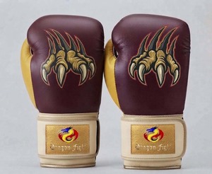 Gants de boxe DF-BGAmgc2-sparring Marron/Moutarde Or/Crème 8oz à fermeture auto-agrippante pour MMA, Gym, Kickboxing, Entraînement Adulte à Doigts Entiers - Product Image 2