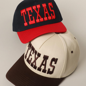 Texas Embroidered 6-Panel Snapback <b>Cap</b> Black Red Contrast Unisex Adjustable Twill Baseball Hat Casual Streetwear Style - Product Image 4