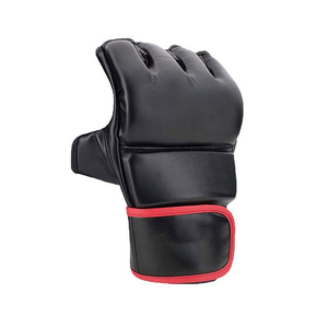Gants de boxe en cuir noir pour adultes, gants d'entraînement MMA, sangle de poignet réglable, équipement d'arts martiaux antidérapant - Product Image 3