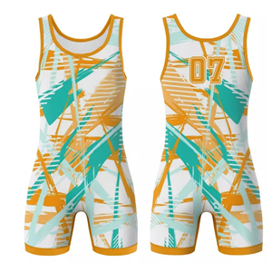 Singlet de Lucha Ajustado para Hombre, Impresión por Sublimación, Absorbe la Humedad, Spandex, Poliéster, Ropa Deportiva - Product Image 6