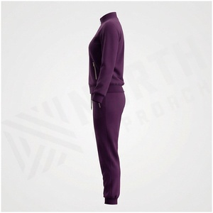 <b>Women</b> Tracksuit Full <b>Zip</b> Jacket With Side Pockets And Matching Pants Casual Autumn Wear Solid Color Regular Fit - Product Image 3