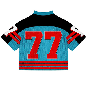 Cropped Oversized Vintage Streetwear Sports Retro American Boxy Mesh <b>T</b>-<b>Shirt</b> Wholesale Retro American Football Jerseys for Adult - Product Image 3