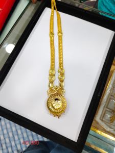 Collar largo de oro macizo de 22 quilates para mujer, joyería nupcial india tradicional, Rani Haar, elegante oro puro, los mejores adornos. - Product Image 2