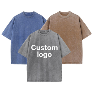 T-shirt en coton tricoté noir surdimensionné pour homme, manches courtes, col rond, couleur unie, style décontracté, effet délavé - Product Image 6