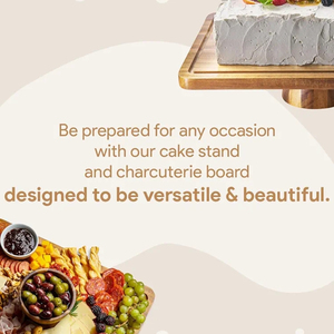 <b>Vintage</b> Aluminum Wood <b>Cake</b> <b>Stand</b> Rustic Farmhouse Style Eco-Friendly Dishwasher Safe Home Restaurant Use Wedding Dessert Tables - Product Image 3