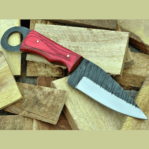 Couteau utilitaire forgé sur mesure, couteau en acier à haute teneur en carbone fait à la main, manche en bois rouge, fabricant OEM ODM en gros - Product Image 6
