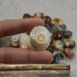 Agate naturelle Sulemani de forme ovale pour la fabrication de bijoux, certifiée IGI, pierres de Bali, cabochon HAKEEK, Agate Alhajar Kareema - Product Image 1
