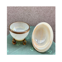 Pot à sucre en marbre onyx écologique, best-seller, avec couleurs personnalisées pour une utilisation décorative, disponible en tailles sur mesure