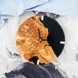 Customized Home Decorative Wooden Wall <b>Clock</b> Handcrafted Single Face <b>Art</b> Deco Three-piece Set Epoxy Resin Unique <b>Clock</b> - Product Image 6