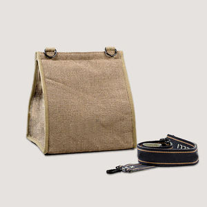 Reusable Burlap Jute Picnic Tote <b>Bag</b> for Outdoor Travel and Daily Shopping - Product Image 4