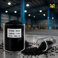 Charbon actif de coque de noix de coco Vitronexa Carbon 8x30, pureté 99%, qualité industrielle, granulaire noir, teneur élevée en iode 1150, traitement de l'eau