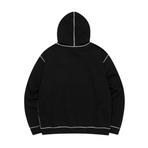 เสื้อฮู้ดดี้ผู้ชายขายดี สีดำ 430 GSM ซิปเต็มตัว ผ้าฝ้ายฟลีซหนานุ่ม สวมใส่สบาย ทรงโอเวอร์ไซส์ สไตล์สตรีทแวร์ เหมาะสำหรับฤดูหนาว - Product Image 3